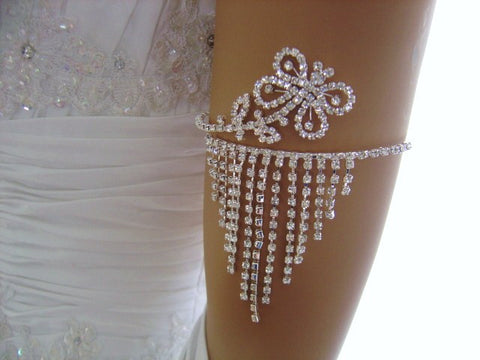 UK SELLER #Bridal Wedding Prom upper arm crystal #bangle 888