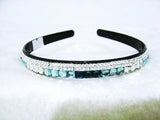 UK-Rhinestone Crystal Bling Prom Party Girly Black Alice Hairband Headband #27 Blue