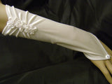 JessicaLove 12'' Satin Bridal Opera fancy dress Gloves elbow length FINGERLESS - Ivory