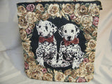 Puppies and Roses Floral Tapestry Tote shopper Bag