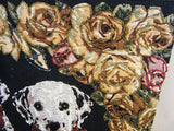 Puppies and Roses Floral Tapestry Tote shopper Bag
