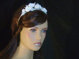 UK-Quality Satin Floral Crystal Bridal Tiara Headband Prom Crown Flowers #LP0096