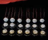 UK- 6 Diamante Crystal Bridal Tiara Wedding Prom Party HAIR PIN Twister - SL1050