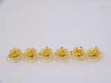 UK- 6 Diamante Crystal Bridal Tiara Wedding Prom Hair Pin Twister curlies - Gold SL2076