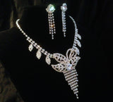 UK-Women Crystal Bridal Wedding Prom Jewellery necklace sets -SR1825