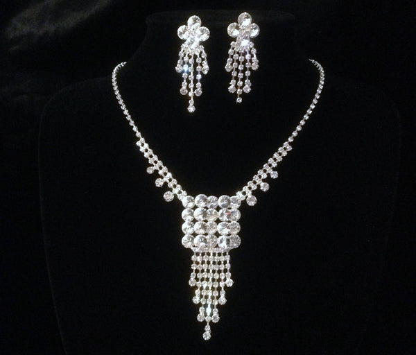 UK-Womens Accessories Czch Crystal Bridal Wedding Prom necklace sets -SR02551
