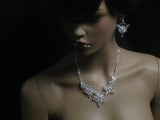 UK-Sparkling White Crystal Bridal Wedding formal function necklace set - SR2950