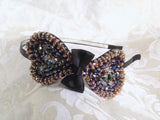 Retro Vintage Beaded Butterfly Bow Bling Prom Party Girly Lady Alice Headband Hairband
