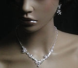 UK-Sparkling White Crystal Bridal Wedding formal function necklace set - SR2871