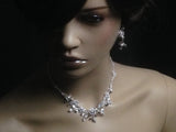 UK - Womens White Crystal Jewellery Necklace Set For Weddings, Proms SR2845