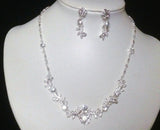 UK-Sparkling White Crystal Bridal Wedding formal function necklace set -SR2865