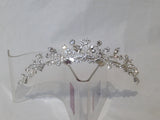 UK seller - White Crystal Bridal Wedding Prom Crown COMB TIARA - SJ2442
