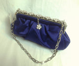 UK Crystal Wedding bridal satin evening formal handbag clutch bag purse 467
