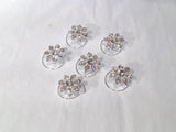 UK 6 Diamante Crystal Silver Bridal Tiara Wedding Prom Hair Pin Twister - SL1176
