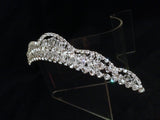UK White Crystal and beads #Bridal Wedding Prom Crown COMB #TIARA - 2701