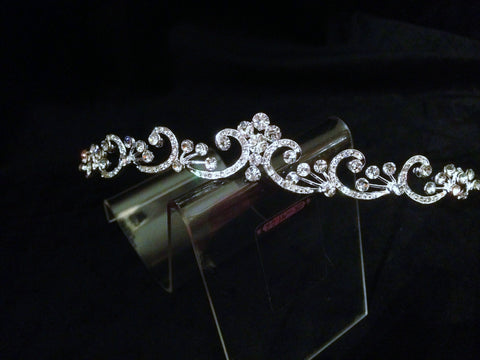 UK-Quality Handmade Crystal Bridal Silver Tiara Wedding Prom Crown Gift #sj2580