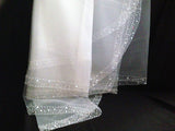 UK - 1 Tier Handsewn Bridal Wedding VEIL - with Beads and Sequins - Ivory 3 metres - 3115