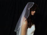 UK - 1 Tier Handsewn Bridal Wedding VEIL - Beaded Sequins 3 meter - 7117