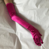 JessicaLove Upperarm length Opera finger Satin Gloves - Pink Blue Purpe