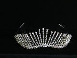 Silver Plated Crystal Tiara - Wedding Prom Crown Pageant Bridal