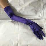 JessicaLove Upperarm length Opera finger Satin Gloves - Pink Blue Purpe